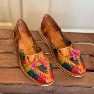 Handmade Colorful Leather Slip On Sandals